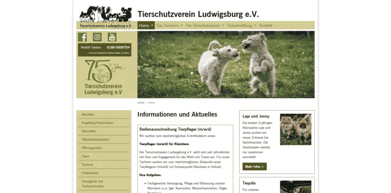 Tierheim Ludwigsburg besuchen